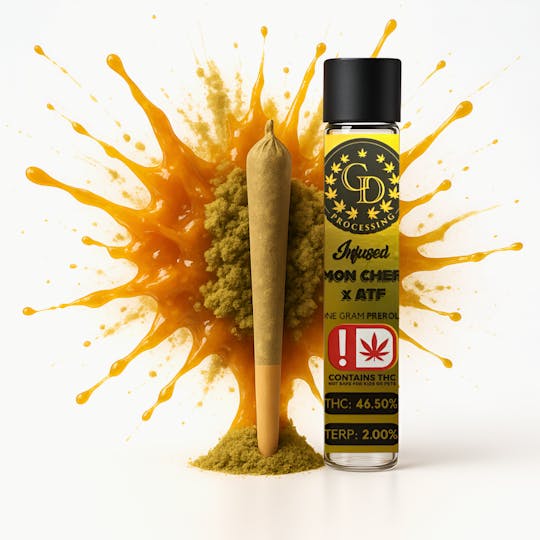GD CANNABIS PROCESSING - INFUSED COATED 1G BUDDER & KIEF LEMON CHERRY X ATF PRE-ROLL - 1