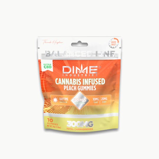Dime Industries - Balanced Line Peach "Morning" Extra CBD Gummies 10ct - 1
