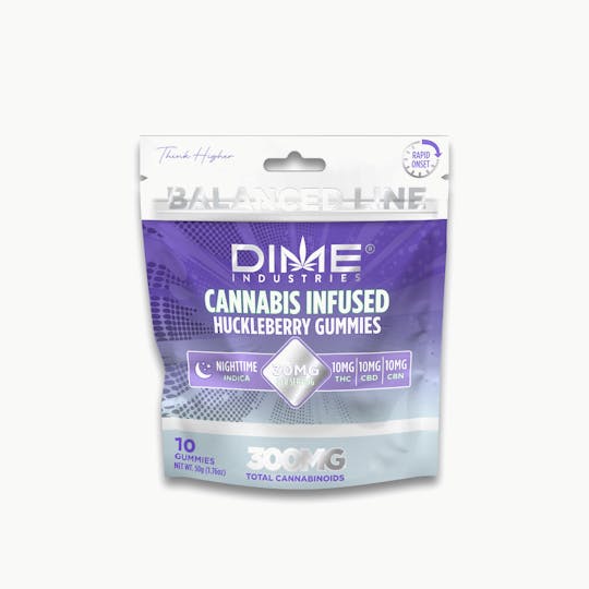 Dime Industries - Balanced Line Huckleberry "Evening" CGN Gummies 10ct - 1