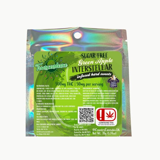 Country Cannabis - Green Apple (Sugar-Free) | Infused Hard Sweets | Transcendence Lozenges - 1