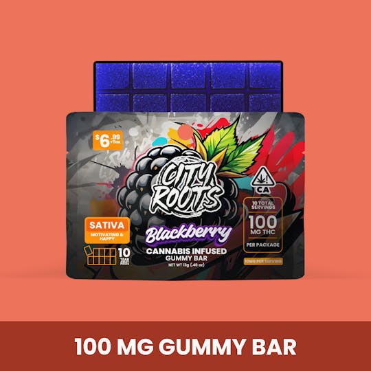 City Roots - Blackberry (Sativa) Edible 100mg - Single Piece - 1