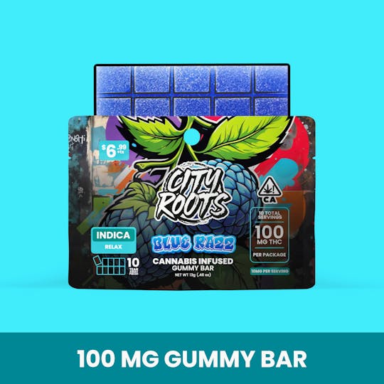 City Roots - Blue Razz (Indica) Edible 100mg - Single Piece - 1