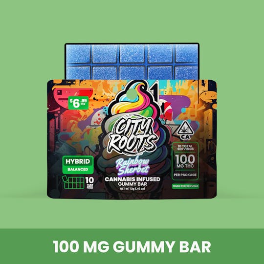City Roots - Rainbow Sherbet (Hybrid) Edible 100mg - Single Piece - 1