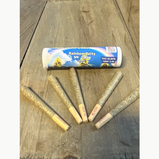 Simply Edibles - Rainbow Beltz 5pk -1 gram Pre Rolls - 1