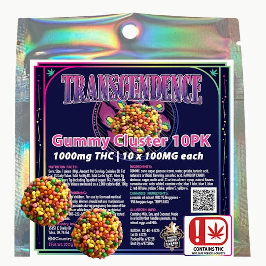 Country Cannabis - Gummie Cluster | Transcendence | 10 PK | 1000 MG - 1