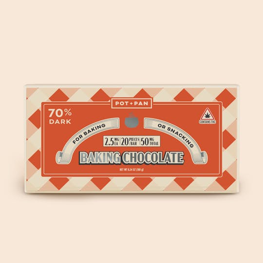 Pot + Pan - Pot + Pan | 70 % Dark Baking Chocolate Bar | 20 pieces (2.5mg) - 1
