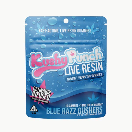 Kushy Punch - Kushy Punch - Live Resin Blue Raspberry Gummies 100MG (HYBRID) - 1