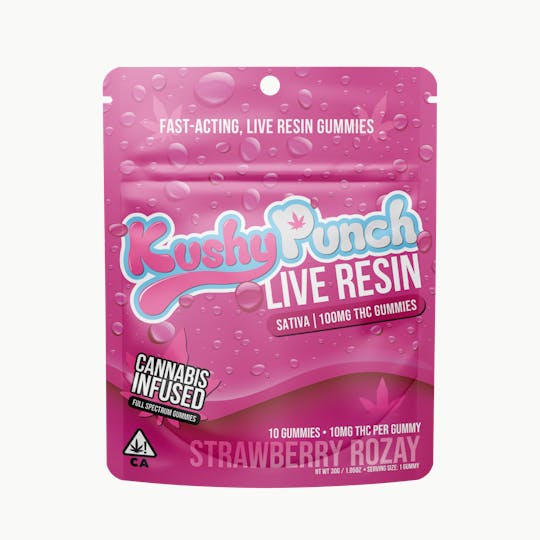 Kushy Punch - Kushy Punch - Live Resin Strawberry Gummies 100MG (SATIVA) - 1