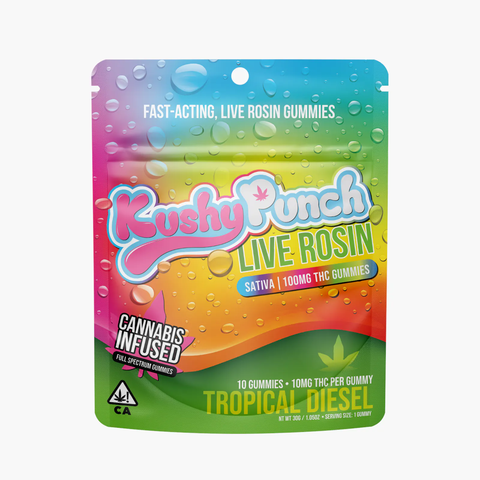 Live Rosin Tropical Diesel Gummies 100MG (SATIVA)
