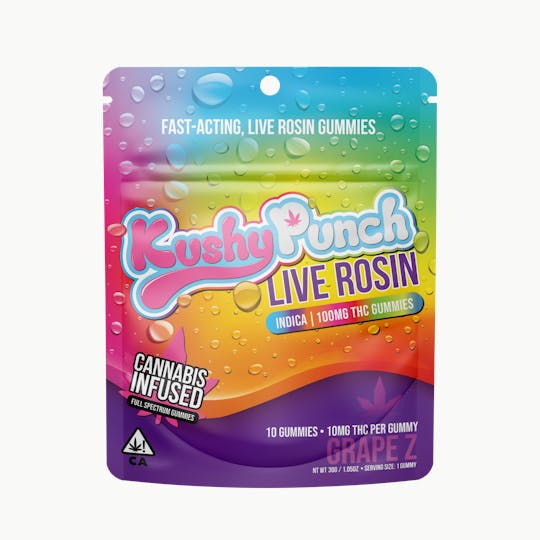 Kushy Punch - Kushy Punch - Live Rosin Grape Z Gummies 100MG (INDICA) - 1
