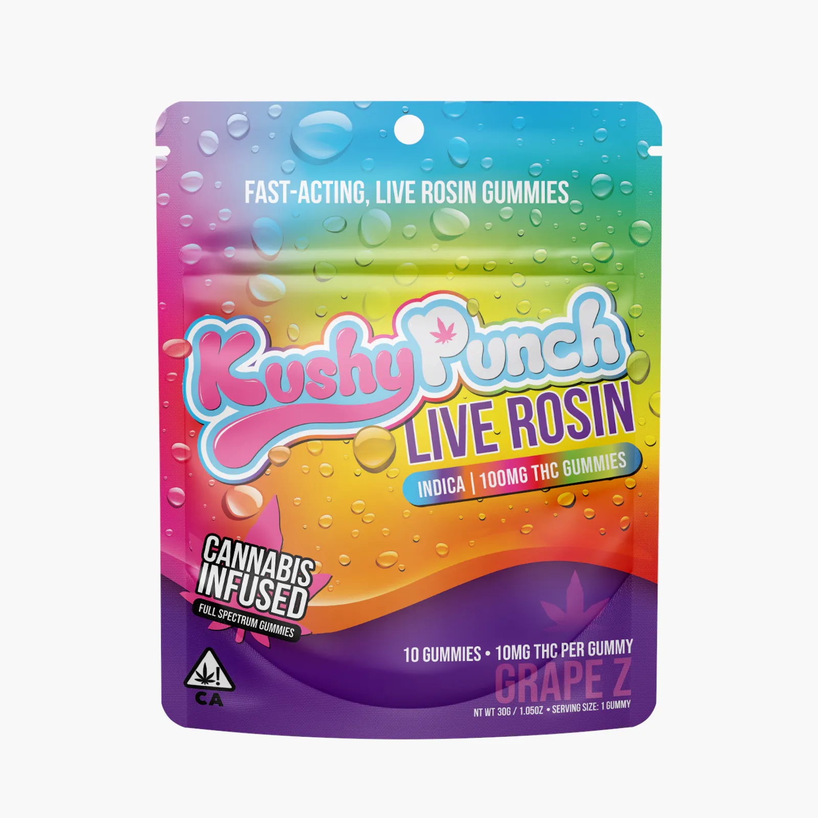 Live Rosin Grape Z Gummies 100MG (INDICA)