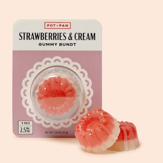 Pot + Pan - Pot + Pan | Strawberries & Cream Gummy Bundt | 1 piece (2.5mg) - 1