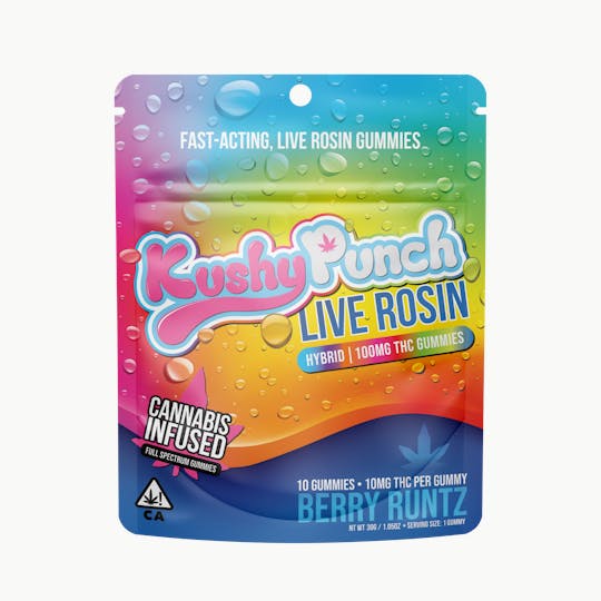 Kushy Punch - Kushy Punch - Live Rosin Berry Runtz Gummies 100MG (HYBRID) - 1