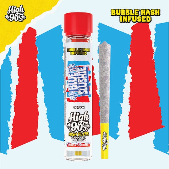 HIGH 90s - High 90s : Blue Slushie 1g High Flyer Bubble Hash Infused Pre-Roll - 1