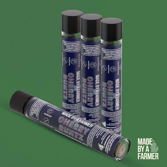 Made By A Farmer - Cherry Runtz - 1g Bubble Hash Infused Pre Roll (THC+CBG) - 1