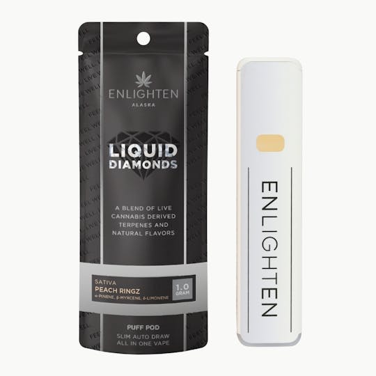 Enlighten - Peach Ringz Liquid Diamond Puff Pod - 1g - 1