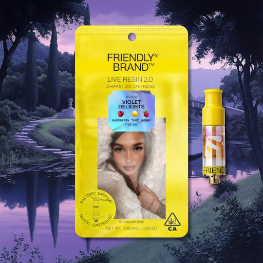 Friendly Brand - Violet Delights - 1g Live Resin 510 Cart - 1