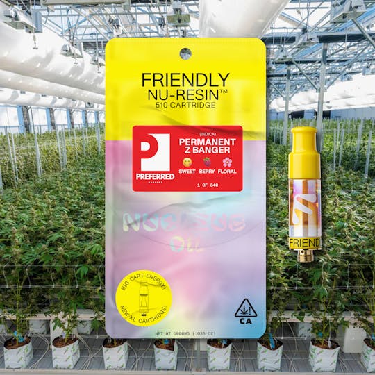 Friendly Brand - Permanent Z Banger - 1g Nucleus Cured Resin 510 Cart - 1