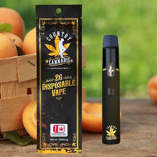 Country Cannabis - White Apricot | Disposable Vape | 2G - 1