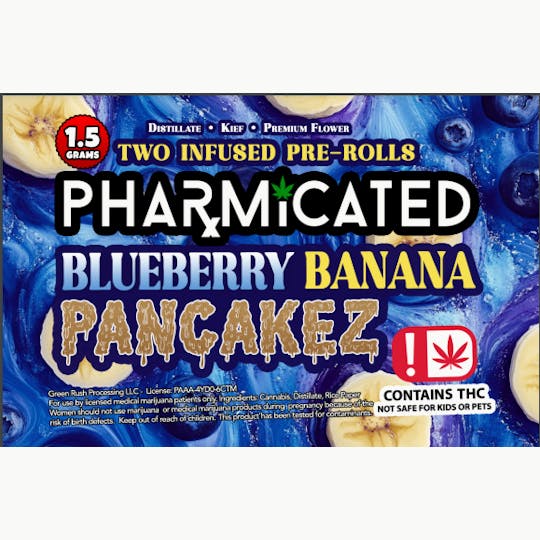 Pharmicated - INFUSED - PhD 1.5g Pre-Roll (2PK) - Blueberry Banana Pancakez (I) - 1