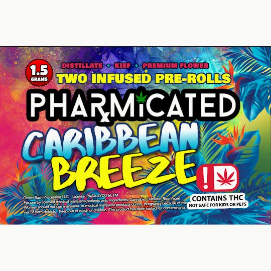 Pharmicated - INFUSED - PhD 1.5g Pre-Roll (2PK) - Caribbean Breeze (I) - 1