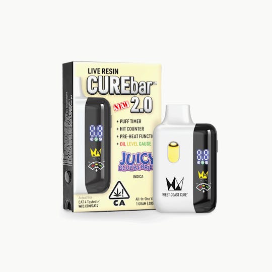 West Coast Cure - Juicy Blueberries - 1G AIO Live Resin CUREbar 2.0 - 1