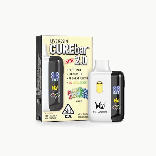 West Coast Cure - Rainbow Gelato - 1G AIO Live Resin CUREbar 2.0 - 1
