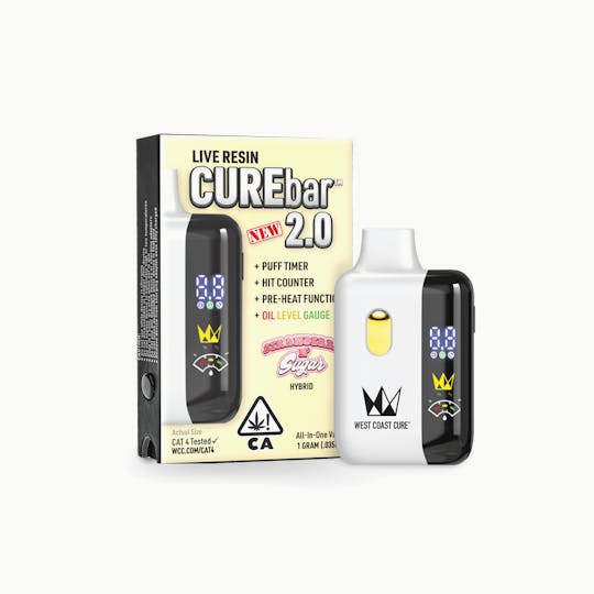 West Coast Cure - Strawberry n' Sugar - 1G AIO Live Resin CUREbar 2.0 - 1