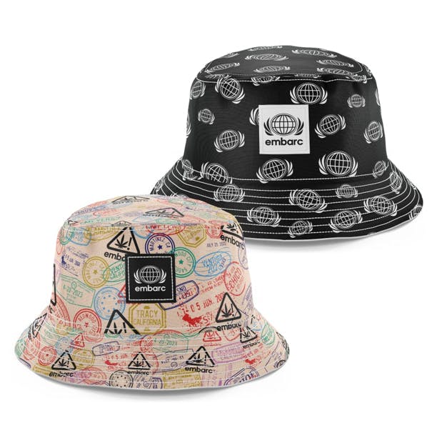 Embarc Brand - EMBARC - REVERSIBLE BUCKET HAT [GLOBE] GLOBE AND STAMP - 1
