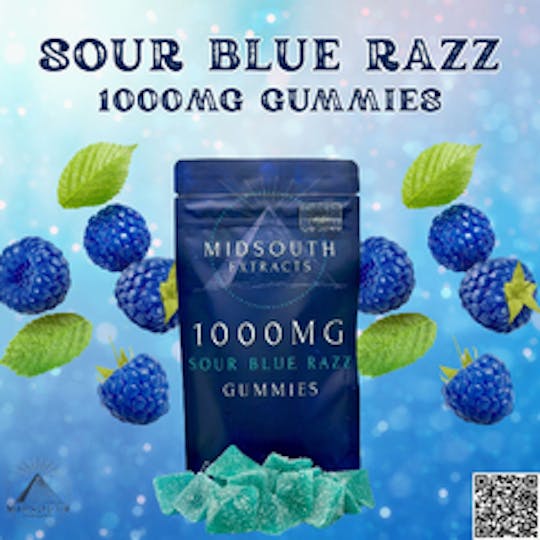 MidSouth Extracts - Gummies - 1000mg - Sour Blue Razz - 1