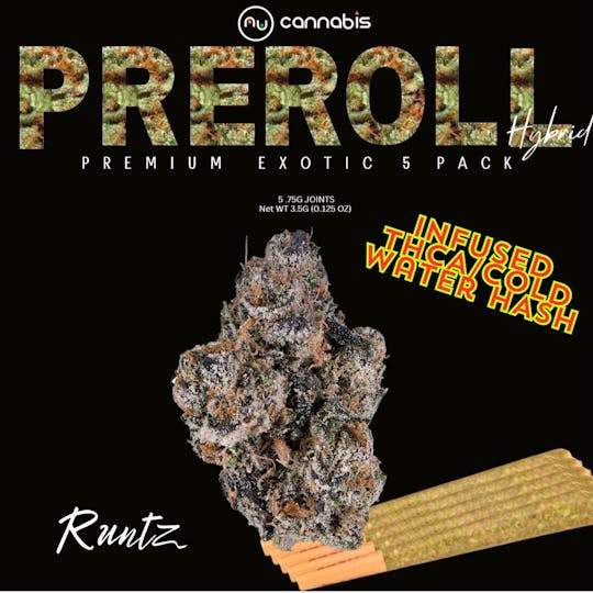 Nu Cannabis Brand - NuCannabis - Runtz 5 pack - PRE ROLL THCA/HASH INFUSED - 1