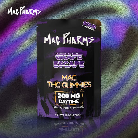 Mac Pharms - Sour Grape Escape 200mg Daytime Gummies - 1