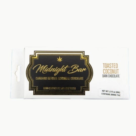 Midnight Roots - Midnight Roots - Midnight Bar Toasted Coconut Chocolate 200mg - 1