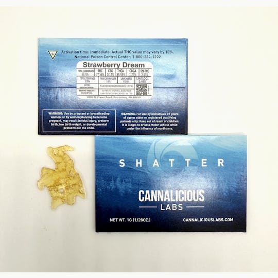 Cannalicious Labs - Strawberry Dream - Shatter - 1