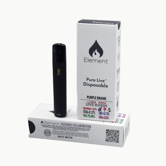 Element - Element Live Rosin Disposable 0.5g - Purple Drank - 1