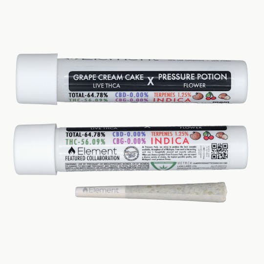Element - Element Live THCA Joint 1g - Pressure Potion x Grape Cream Cake - 1