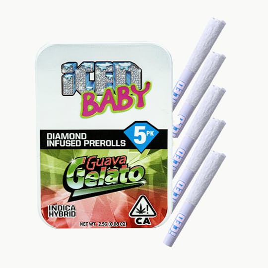 ICED - ICED - Infused Preroll - 0.5g 5pk - Guava Gelato - 1
