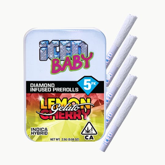 ICED - ICED - Infused Preroll - 0.5g 5pk - Lemon Cherry Gelato - 1