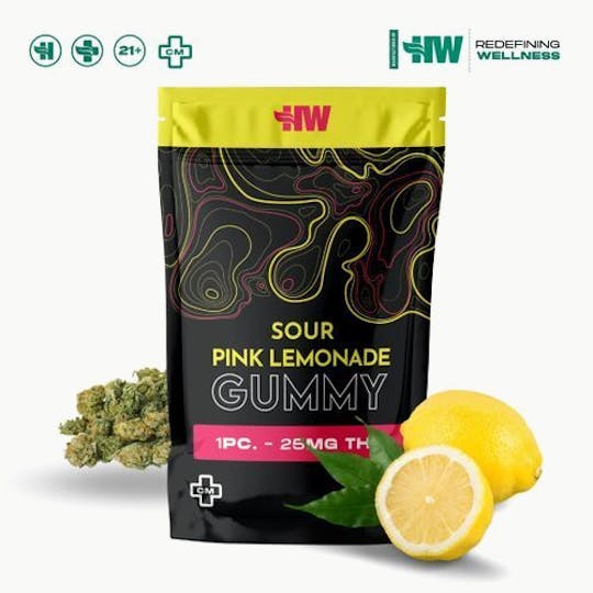 Health Weed - HW Gummy Sour Pink Lemonade 25mg - 1