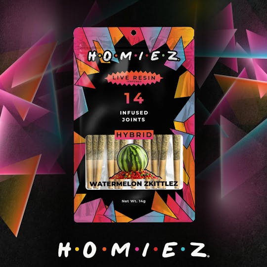 HOMIEZ - HOMIEZ – 14 Pack 1g Infused Pre-Rolls I Watermelon Zkittlez - 1