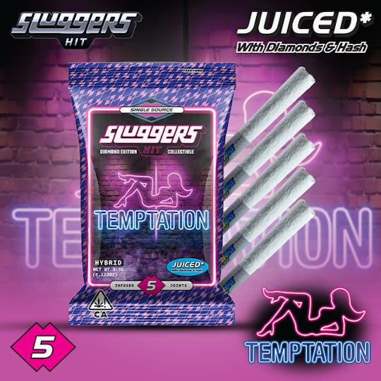 Sluggers Hit - Sluggers - Infused Preroll - 3.5g 5pk - Temptation - Diamond Edition - 1