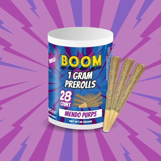 Boom - Mendo Purps - 28 PK - 1 Gram Flower Prerolls - 1