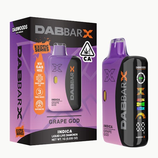 Dabwoods - VAPE- DABBAR X LIQUID LIVE DIAMONDS Grape God 1G - 1