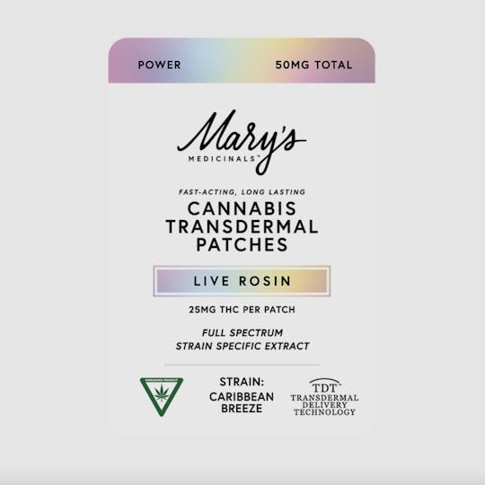 Mary's Medicinals™ - Caribbean Breeze Power | Live Rosin Transdermal Patch | 2pk - 1