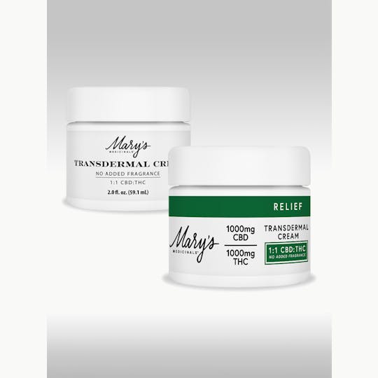 Mary's Medicinals™ - Mary's Medicinals | 1:1 Relief (No Fragrance ) | Transdermal Cream | 1000mg - 1