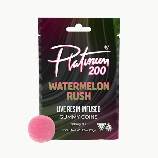 Platinum Vape - Platinum - Live Resin Gummy Coins Watermelon Rush 200mg - 1