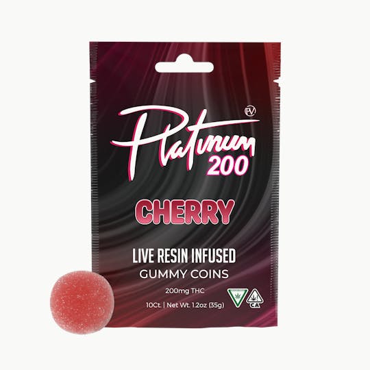 Platinum Vape - Platinum - Live Resin Gummy Coins Cherry 200mg - 1
