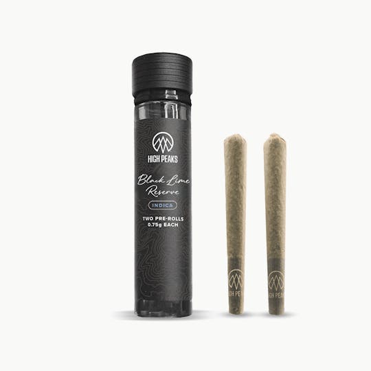 High Peaks - Black Lime Reserve | Indica | 2-Pack Pre-Rolls | 0.75g Each | 26% THC - 1