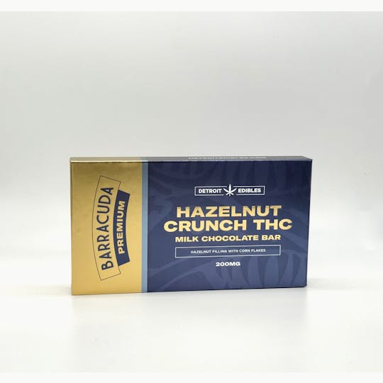 Detroit Edibles - Premium Barracuda Bar - Hazelnut Crunch - Milk Chocolate - 200mg THC - 1