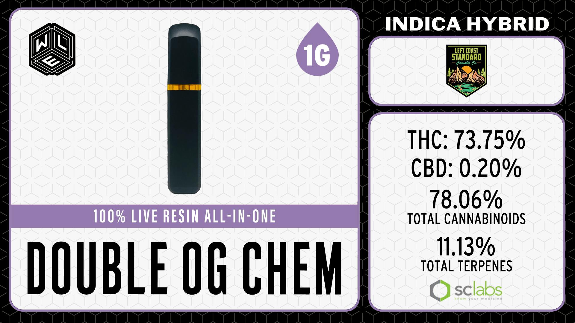 White Label Extracts - WLE | Double OG Chem | Live Resin AIO | 1G - 1